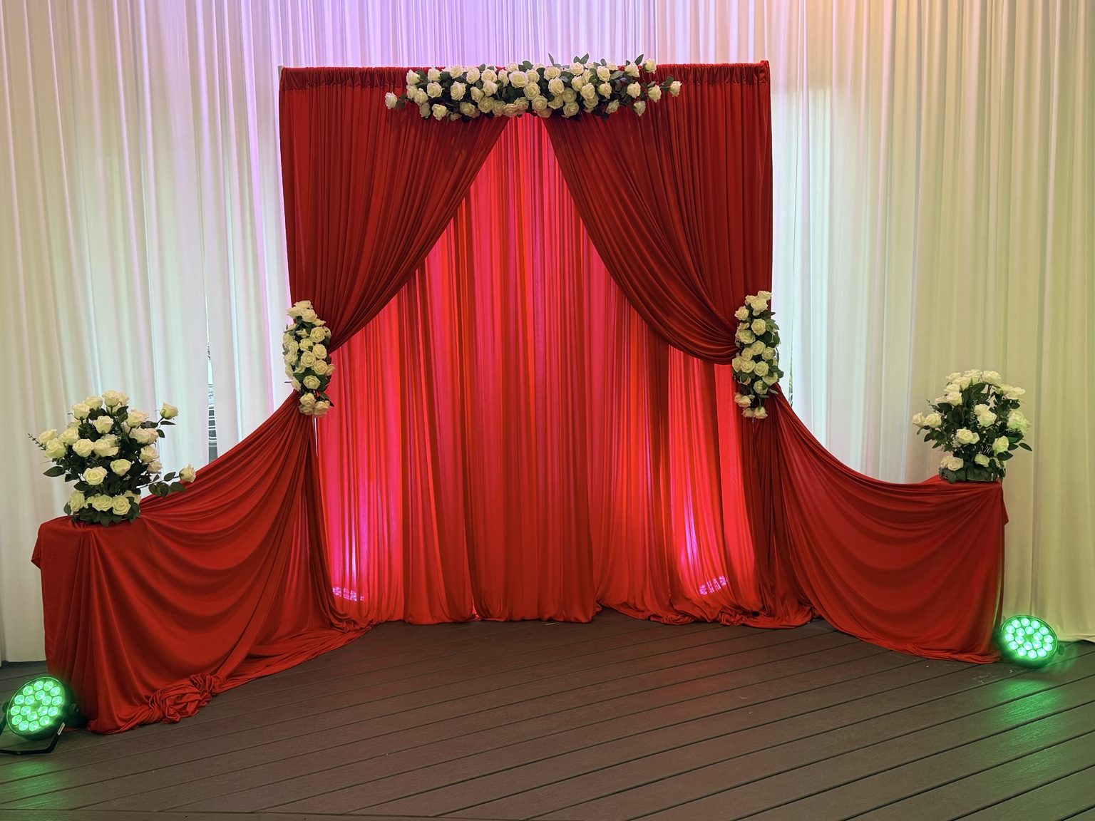 Red Drape with Florals